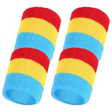 All Trend 安全運動護腕 2入, 2個, 紅色 + 黃色 + 天藍色