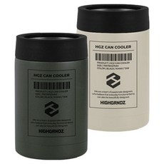 하이그라운즈 프리저브 더블월 캔쿨러, 카키, 아이보리, 2개, 355ml