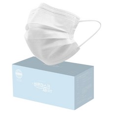 바른 에어핏 일회용 덴탈 마스크, 50개입, 1개, 화이트