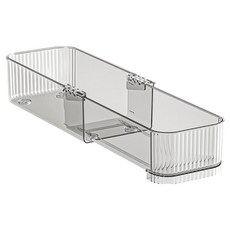 Blanc Bazar 水槽抽屜收納整理盒 尺寸可調 中款(9.6 x 23~35 x 6 cm), 1個, 透明