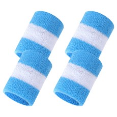 All Trend 安全運動護腕 2入, 2個, 天藍色 + 白色