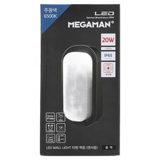 메가맨 비츠온 타원 LED 방수 실내외 겸용 센서등 벽등 20w, 블랙 + 주광색