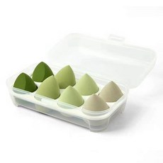 Selvia 雞蛋造型乾濕兩用粉底粉撲 8入, 1套, 綠色