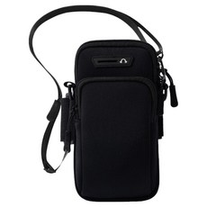 Parajuni 運動跑步手機斜背兩用包 HJ0582, 黑色, 1個