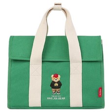 RaelraBear 女性用 Marondi 日常野餐帆布環保布料托特斜揹包, 綠色