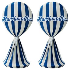 Nature Living 棉花糖條紋彈性電風扇罩 2入, 海軍藍