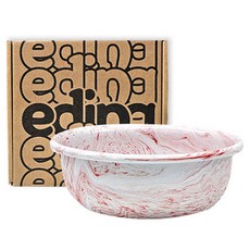 eding 大理石紋路琺瑯優格碗 麥片碗, 粉色紋路, 1個
