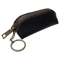 World Clean 高級皮革印章迷你收納包, 黑色