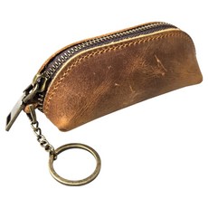 World Clean 高級皮革印章迷你收納包, 棕色