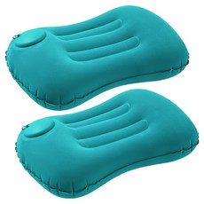 더쎈 휴대용 여행용 에어 펌프 허리 쿠션, 민트, 2개