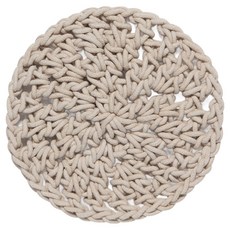 danica STUDIO Heirloom 圓形鉤針編織隔熱墊, 1個, 米灰色