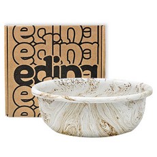 eding 大理石紋路琺瑯優格碗 麥片碗, 棕色紋路, 1個