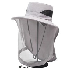 유솔 자외선차단 메쉬 낚시모자, 라이트그레이