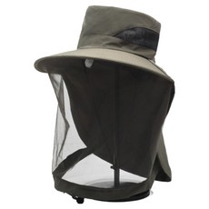 유솔 자외선차단 메쉬 낚시모자, 카키