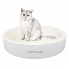 펫츠몬 흔들림 없는 눕기편한 B골 원형 스크래쳐, 크라프트 화이트, 1개