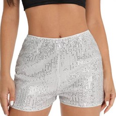 마켓피아 여성용 밸리 라틴 라인댄스 스팽글 숏팬츠