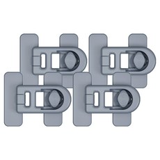 Green-kku 升級版安全抽屜鎖, 灰色, 4個