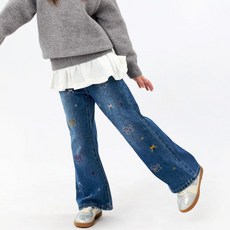 jkids 女童Stell刺繡靴型牛仔褲 J9229