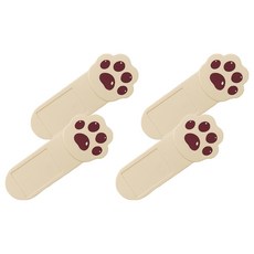 위더스욕실용품 냥냥이 화장실 변기뚜껑 손잡이 4p, 브라운