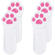 위더스욕실용품 냥냥이 화장실 변기뚜껑 손잡이 4p, 핑크