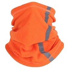 Porabella 保暖抗寒舒適透氣雙面絨反光條伸縮拉扣柔軟面罩 WMF003, 1個, 橘色
