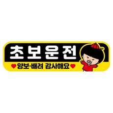 뭉키데코 고휘도 반사 칼라 탈부착 자석 RME 차량스티커 250 x 70mm, 19 초보운전, 1개