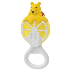 Disney 迪士尼 baby 小熊維尼檸檬片手搖鈴, 1個, 黃色 + 白色