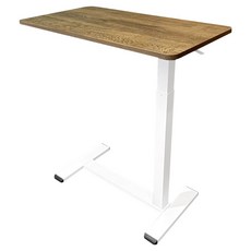 Hampton 漢汀堡 莎莉氣壓升降桌 白腳 1個, 白色 + 原木色