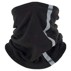 Porabella 保暖抗寒舒適透氣雙面絨反光條伸縮拉扣柔軟面罩 WMF003, 1個, 黑色