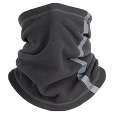 Porabella 保暖抗寒舒適透氣雙面絨反光條伸縮拉扣柔軟面罩 WMF003, 1個, 深灰色
