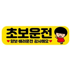 뭉키데코 고휘도 반사 칼라 탈부착 자석 RME 차량스티커 250 x 70mm, 31 초보운전, 1개
