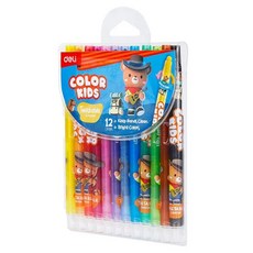 deLi 得力 COLOR KIDS 旋轉蠟筆 EC223-12, 12色, 1組