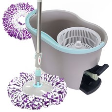 Queen Maru多功能腳踏式吸塵器+優質旋轉拖把 2入組, 1套