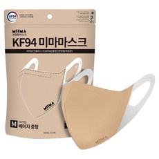미마 보건용 마스크 중형 KF94, 10개입, 1개, 베이지