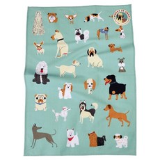 Rex LONDON 純棉茶巾擦拭布 狗日常69 x 49cm, 狗日常 藍綠色, 1個