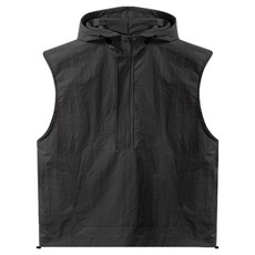 Raymon 男士沙沙感寬鬆版型半拉鍊背心