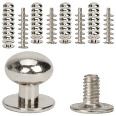 KHOHIMO 皮革工藝輔料 固定用鉚釘 10mm 50入 + 螺絲 50入 套組 5W0654, 1套, 銀色
