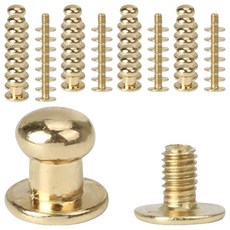 코히모 가죽공예 부자재 여밈용 솔트레지 6mm 50p + 나사 50p 세트 5W0654, 1세트, 골드