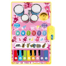 二合一音樂毯 腳踏鋼琴爵士鼓親子跳舞毯, 1個, 粉紅款