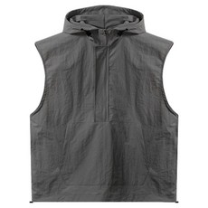 Raymon 男士沙沙感寬鬆版型半拉鍊背心