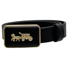 COACH 蔻馳 方形馬車LOGO皮革皮帶 13358