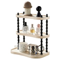 아늑공간 다층 사무실 책상 수납랙 넓은 사각형 3단, 크림 화이트