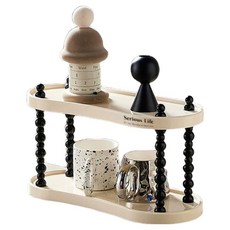 아늑공간 다층 사무실 책상 수납랙 2단, 크림 화이트