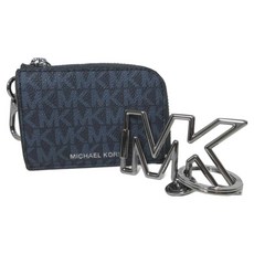 MICHAEL KORS 經典老花零錢包 + LOGO金屬吊飾禮盒 13S36S3LGFE6B