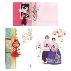 From&To 傳統螺鈿韓服卡片2款 + 信封組, FT223-6(卡片), FT224-6(卡片), FB224-6(信封), 1套