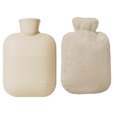 Happy & Good 溫暖保溫熱水袋 S 500ml + 兔子保護套組 米色基本款, 1套