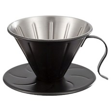 SUNORO 304不鏽鋼防燙手衝立體導流咖啡濾杯 黑色, 單品, 1個, 200ml