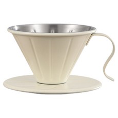 SUNORO 304不鏽鋼防燙手衝立體導流咖啡濾杯 米白色, 單品, 1個, 200ml