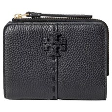 TORY BURCH 縫線皮革對開二折短夾
