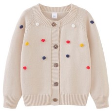 Arbe 兒童泡芙球球針織開襟衫